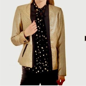Scotch & Soda Gold Metallic Tuxedo Blazer Jacket Size 4